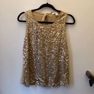 Large Women’s Forever Sequin Gold Tank-top